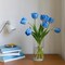 Artificial Tulip in Bulk for Wedding Bridal Bouquet,Fake Flowers for Valentine's Day Mother's Day Easter Table Centerpieces Decorations(Light Blue,Real-Touch,12pcs)
